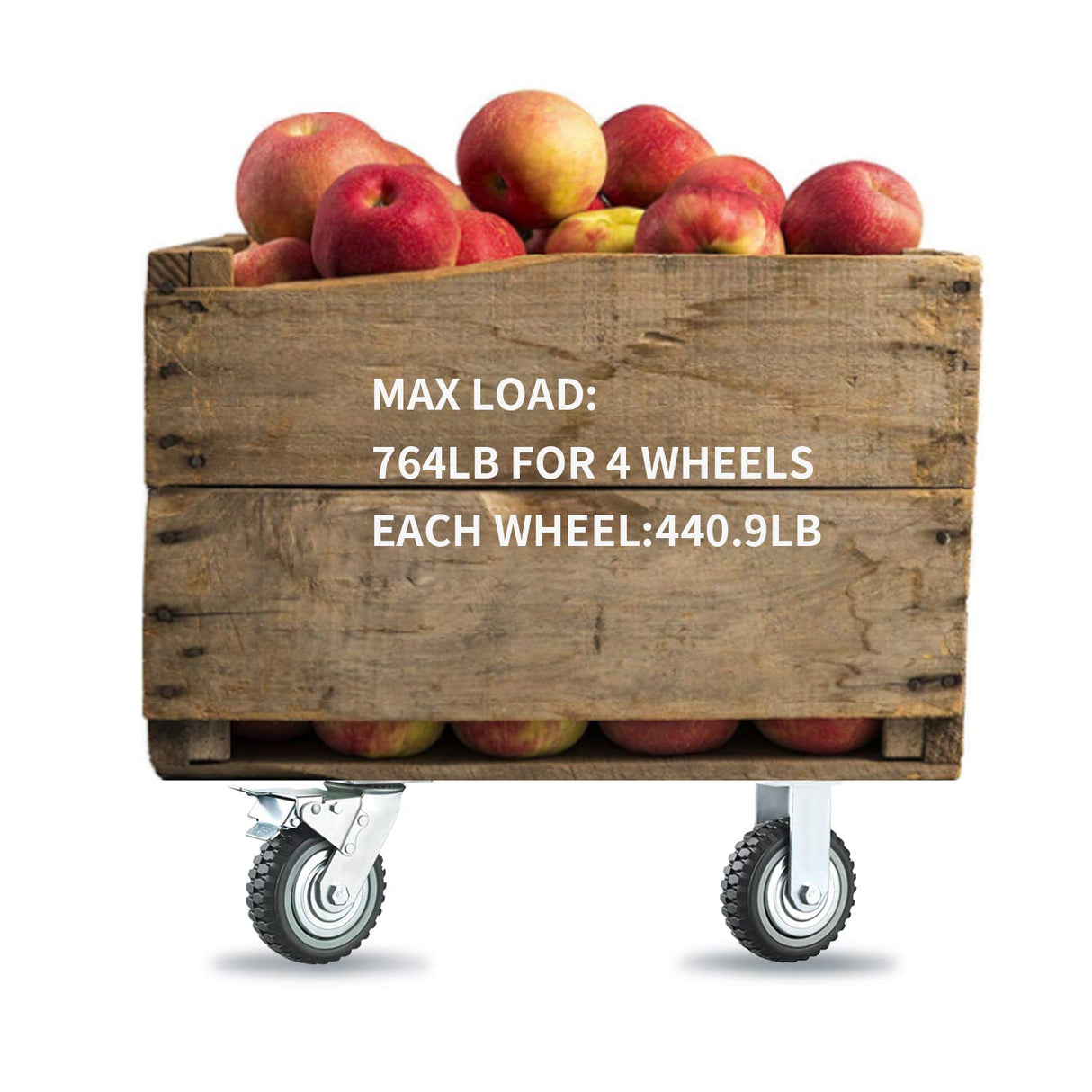 8 Inch Caster Wheels Set of 4 Heavy Duty Casters, 2X Swivel with Brake Locking,2X Swivel Without Brake Locking Top Plate Casters for Workbench,Cart,Furniture uyoyous