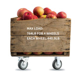 8 Inch Caster Wheels Set of 4 Heavy Duty Casters, 2X Swivel with Brake Locking,2X Swivel Without Brake Locking Top Plate Casters for Workbench,Cart,Furniture uyoyous