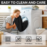 Peryiter 3 Pcs Slipcover Set for Couch Furniture Covers for Sofa Loveseat Couch Arm Chair, Form Fit Stretch, Wrinkle Free, Furniture Protector(Black,Milk Silk Spandex) Peryiter