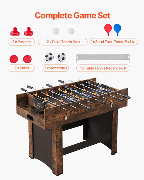 VEVOR 3-in-1 Combo Game Table Set, 54" Air Hockey Table, Multi Combination Table with Air Hockey, Ping Pong, Foosball, Pushers & Pucks, Air Powered Arcade Hockey Table for Family Game Room Office VEVOR
