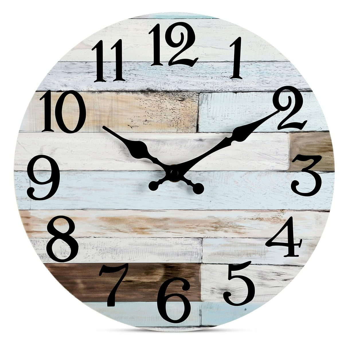 KECYET Coastal Wall Clock 14 Inch Silent Non-Ticking Wall Clock Battery Operated Decorative for Kitchen, Bathroom, Living Room KECYET