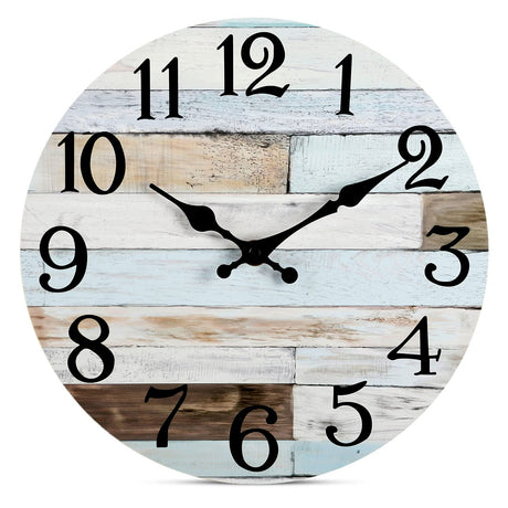KECYET Coastal Wall Clock 14 Inch Silent Non-Ticking Wall Clock Battery Operated Decorative for Kitchen, Bathroom, Living Room KECYET