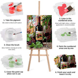 Lxmsja Red Wine Paint by Numbers Kit for Adults, Acrylic Green Leaf Paint by Numbers for Adults Beginner, DIY Craft Supplies Oil Painting Kits for Home Wall Decor 12x16 inch (Framed) Lxmsja