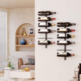 B4Life 12 Bottle Wall Mounted Metal Wine Rack - Heavy Duty Storage Display Holder for Home Bar Wine Cellar B4Life