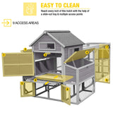 Aivituvin Large Chicken Coop 137" L Hen House Duck Cage for 10-15 Chickens 55ft² with Spacious Run, 6 Nesting Box, 6 Raised Perches Aivituvin