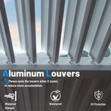 Domi Outdoor Living Louvered Pergola 12x16FT, Aluminum Outdoor Pergola with 2 Independently Adjustable Louver Roof, Full Aluminum Structure, White domi outdoor living