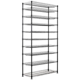 SafeRacks 10-Tier Pantry Shelf, Metal Wire Shelving Unit with Adjustable Shelves & Feet, Anti-Tip Kit, NSF Certified Steel Storage Rack for Kitchen or Garage Black 14" D×36" W×68" H SafeRacks