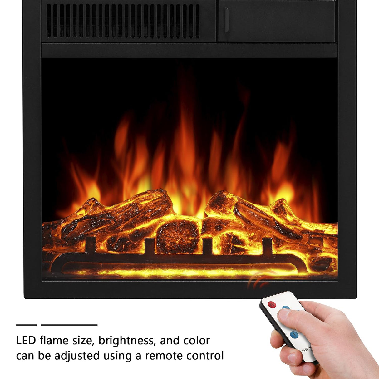 R.W.FLAME Fireplace TV Stand for 50 Inch TV, Modern Entertainment Center with 20" Electric Fireplace, TV Console with Open Shelves for Living Room and Bedroom, 48 Inch, Walnut R.W.FLAME