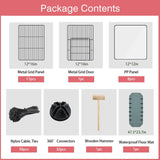 20 Panels Small Animal Playpen, Pet Playpen with Waterproof Mat, C&C Cage for Guinea Pigs, Rabbit/Bunny/Baby Chicken Cage, Bunny/Puppy/Chicken Pen, Indoor Outdoor Portable Metal Wire Yard Fence VISCOO