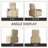 zzlay Recliner Chair for Living Room, Modern Adjustable Home Theater Seating Single Sofa Manual Push Back Armchair with Soft Linen Upholstery & High Backrest for Small Spaces, Linen-Cream zzlay