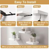 Fixwal Floating Shelves for Wall, Small White Shelves Wall Mounted Shelf for Bathroom, Living Room, Bedroom, Kitchen Decor (Set of 3, 8x8) Fixwal