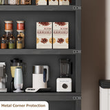 SLEKVERSA Farmhouse Arched Bookcase, 68.7" Tall Bookshelf w/Arche Design, Wooden Arch Bookshelf with Wooden Base, 5 Tier Bookshelves Rustic Vintage Book Shelf for Living Room Office Library (Blcak) SLEKVERSA