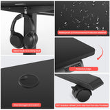 KORGOL Electric Standing Desk 48 x 24 Inches Adjustable Height Sit Stand Up Desk for Home Office Computer Desk Memory Preset with Headphone Hook and Black Frame/Black Top KORGOL