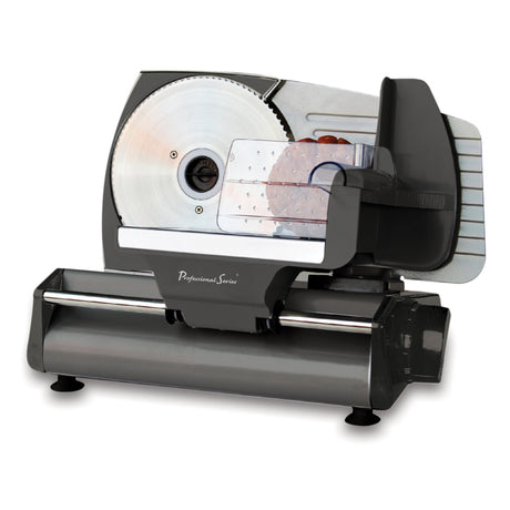 Professional Series Meat Slicer, Cuts Meat, Cheese, Bread, Fruit & Vegetables, Adjustable Slice Thickness, Stainless Steel Blade, Safe Non-Slip Feet, For Home Use, Easy To Clean Professional Series
