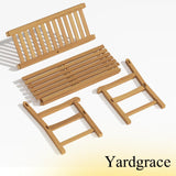 Outdoor Teak Bench, Park Bench for 2 People, Ergonomic Patio Seating, Weather-Resistant and Durable Design, Perfect for Yard, Poolside, or Porch Yardgrace