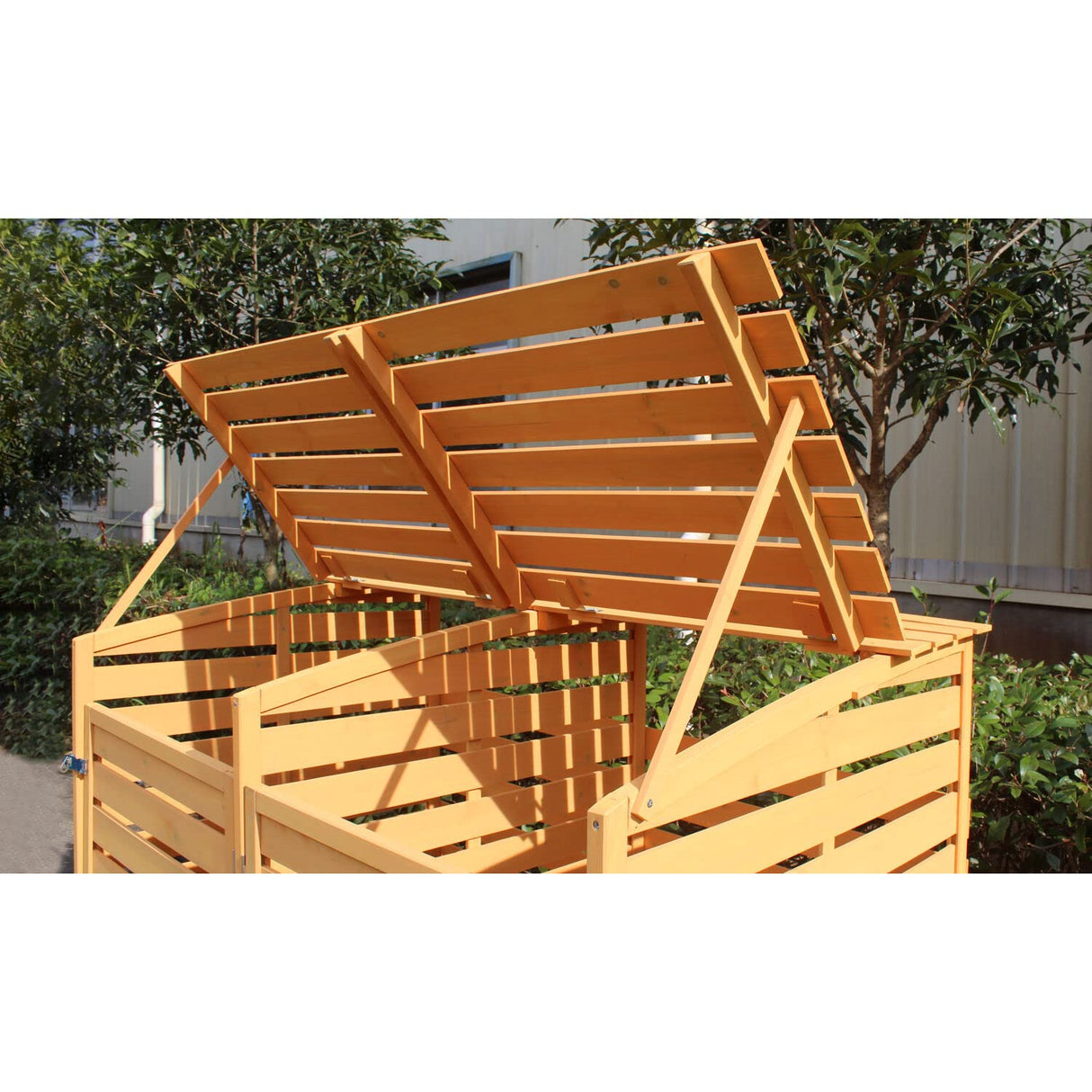 Hanover Outdoor Storage Shed, 4.9 ft. x 4 ft., Wooden Outdoor Shed for Trash and Recyclables with Locking Latch and Waterproof Roof, Durable Trash Sheds for Backyard, Patio, or Lawn Hanover