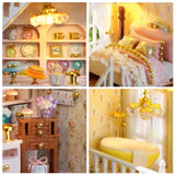 DIY Miniature House Kit, CUTEROOM Wooden Dollhouse Kit Mini House Making Kit with Furnitures, DIY Dollhouse Kit Birthday Gift for Women and Girls (Gift Shop) CUTEROOM