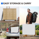 IWDOO Foldable Table 6ft, Plastic Folding Table, Portable Heavy Duty Dining Table with Lock Function & Carrying Handle, Outdoor Indoor Foldable White Table for Camping Party Picnic IWDOO