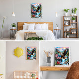 GDYEEH DIY 5D Eagle Diamond Art Kits, Round Full Drill Waterfall Mountain Diamond Painting Picture, Fantasy Painting by Numbers Art Kits for Adults Beginners Home Wall Decor 12x16 inch GDYEEH