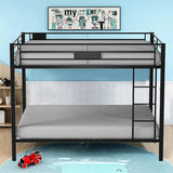 LEEKOUS Industrial Style Heavy Duty Bunk Bed, Queen Over Queen, Black Steel, 800 lbs Weight Capacity, Twin XL & Full XL Mattress Compatible LEEKOUS
