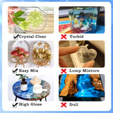 Vida Rosa Epoxy Resin Kits for Beginners with molds,dried flower，600ml/ 21.16oz Crystal Coating for Art, Craft, Jewelry Making, River Tables,2 Gloves, 2 Measuring Cup and 2 Wooden Sticks VidaRosa