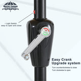 MASTERCANOPY Patio Umbrella with 32 Solar LED Lights -8 Ribs (9ft,Blue) MASTERCANOPY