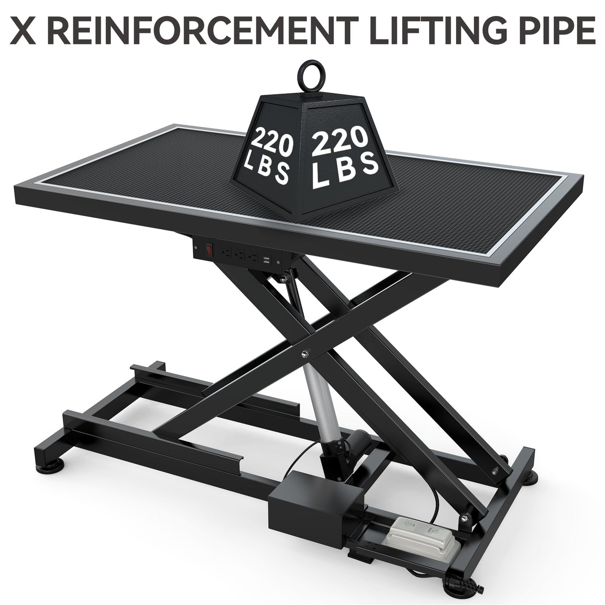 DWVO 50'' Electric Dog Grooming Table Heavy Duty Adjustable Pet Grooming Table Grooming Arm Anti-Slip Top Tool Organizer Professional Dog Grooming Station (Black, 50inch) DWVO