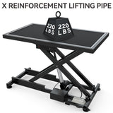 DWVO 50'' Electric Dog Grooming Table Heavy Duty Adjustable Pet Grooming Table Grooming Arm Anti-Slip Top Tool Organizer Professional Dog Grooming Station (Black, 50inch) DWVO