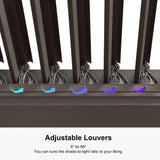 PURPLE LEAF Louvered Pergola 14' × 20' Outdoor Hardtop Gazebo Sun Shade with Adjustable Canopy Patio Aluminum Retractable Roof for Outside Deck Backyard Pavilion PURPLE LEAF