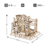 ROKR 3D Wooden Puzzles Marble Run Set - Mechanical Model Kit for Adults DIY Roller Coaster Toys Gifts for Boys/Girls (Marble Channel) ROKR