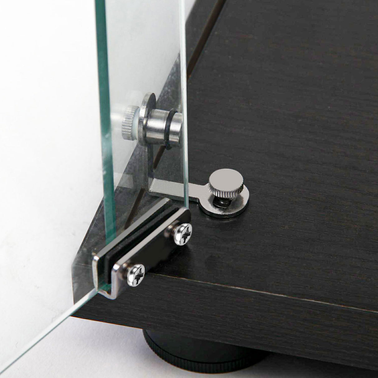 Yoluckea 4-Tier Glass Display Cabinet with Bluetooth LED Light Strip, 2-Door Floor Standing Curio Cabinet with Adjustable Feet and Mirror Back Panel, Black Glass Bookshelf for Collections, Wood Top Yoluckea