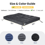 cidludto 8 Inch Futon Mattress Full Size, Extra Thick Futon Sofa Bed Upgraded Japanese Floor Mattress Floor Futons Mattress for Adults Foldable Japanese Futon Mattress 8", Grey cidludto