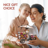 ROBOTIME 3D Puzzles for Adults DIY Model Kit to Build Floral Cart Wooden Puzzle Craft Kit Toy Hobby Gift Home Decor ROBOTIME