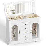 Miratino Jewelry Box for Women Girls, Wooden Jewelry Organizer Box with Mirror, 5 Layer Jewelry Storage Case Display for Necklaces Earrings Rings Bracelets Valentine's Day Gifts Miratino