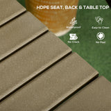 Outsunny 3 Piece Patio Bar Set, Outdoor High Top Table and Chairs Set with Umbrella Hole, Aluminum Frame Bistro Set for Lawn, Garden, Balcony Outsunny