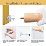 WEKIS Solid Ash Wood Furniture Legs 4 Inch, Sofa Replacement Wooden Leg Set of 4, Cabinet Legs, Dresser Legs, Couch Legs, Recliner Legs (Ash Wood Legs with Metal Cap 4 Pack, 4 inch) WEKIS