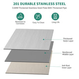 YITAHOME Stainless Steel Table with Overshelves & Drawers, 72" X 24" Work Table with 72" X 12" Shelf & 3 Drawers, Metal Table Prep Table YITAHOME