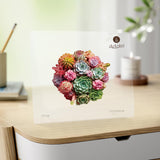 delobil Succulent Bouquet Wooden Puzzles for Adults, 200 Pieces Mandala Round Jigsaw Puzzles, Medium Size Unique Shaped Liberty Wood Puzzle Gift for Kids, Family Game 11.3'' x 10.5'' delobil