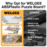 WELGEE Rotating Puzzle Board with Drawers 1000 Pieces,Upgraded Lazy Susan Spinning Jigsaw Puzzle Organizer Table (31"x 23") with Puzzle Mat, Premium ABS Plastic, Ideal Gift WELGEE