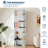 GarveeHome 6-Shelf Tall Bookcase, 71.4''H Wood Bookshelf with Industrial Rustic Style for Home Office, Sturdy 6-Tier Storage Organizer for Living Room, Bedroom, Library GarveeHome