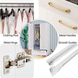 ALBSL Bedroom Armoire Wardrobe Closet with Hanging Rod,60" 2 Door Almirah for Clothes with Drawers,Morden Storage Cabinet,White ALBSL