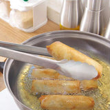 304 Stainless Steel Kitchen Cooking Tongs, 9" and 12" Set of 2 Sturdy Grilling Barbeque Brushed Locking Food Tongs with Ergonomic Grip, Black ALLWIN-HOUSEWARE W