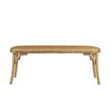 Linon Hank Natural Bentwood Bench with Natural Woven Rattan Seat Linon