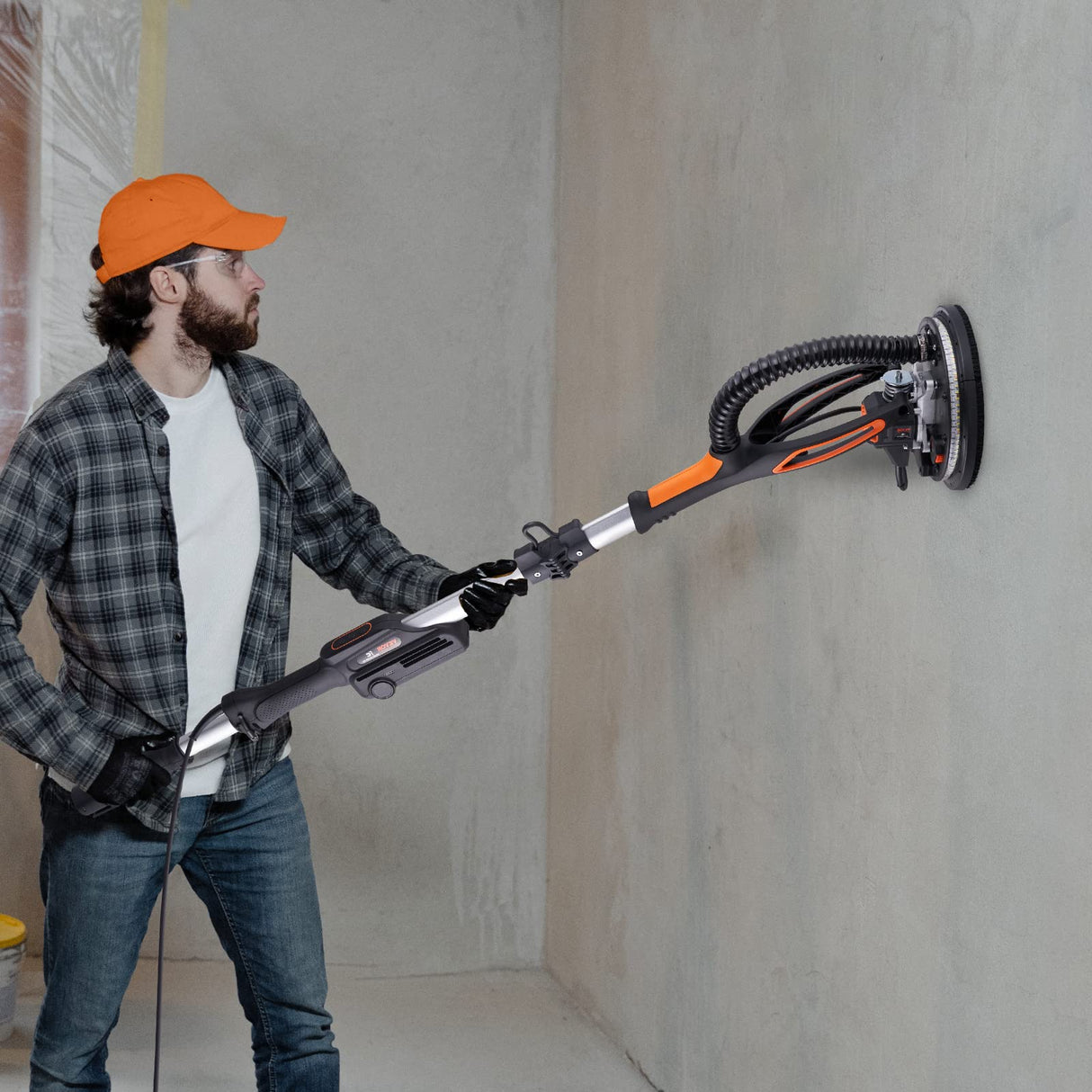 VEVOR Drywall Sander, 800W Brushless Motor Electric Sander, Variable Speed 1000-2300 RPM Wall Sander, Foldable Ceiling Sander with Double-Deck LED Lights, Extendable Handle, 12 Sanding Discs VEVOR