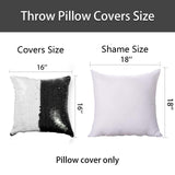 JYFLZQ Sublimation Sequin Pillow Case Blanks 16''x16'' - Set of 2 Black Reversible Flip Sequin Pillow Cushion Covers Personalized for Kids, Friends JYFLZQ