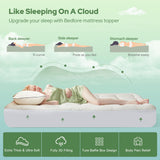 BEDLORE Full Size Mattress Topper Viscose Derived from Bamboo, Thick Pillow Top Mattress Pad with Stretchable Pockets for 6-15 inches Mattress, Breathable Mattress Topper for Back Pain Relief BEDLORE