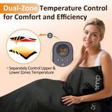 Comfytemp Infrared Sauna Blanket 35" X 78" Extra Large, Support Dual Zone Temperature Control & App Control — Smarter & Safer Portable Sauna Blanket, Low EMF, for Sweating, for Mom Comfytemp