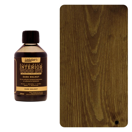 Littlefair's Wood Stain Water Based - 8.5oz/250ml - Indoor Furniture Stain Light & Dark Finishes - Special Non Toxic & Eco Friendly Formula - Wood Littlefair's