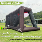 Dual Inflatable Axe Throwing Inflatable Ball Toss Target Dart Board with 24 Axes+16 Toss Ball+ 8 Soccer Balls for Interactive Sport Games, Double Darts for 2 Players WoodArtSupply