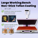 16x24 Heat Press Machine for T Shirts,1.8-2kw, Slide Out Sublimation Heat Transfer Press Suitable for Family, Small Business, or Industrial Use. (Purple, 16x24 Manual) Eonvest